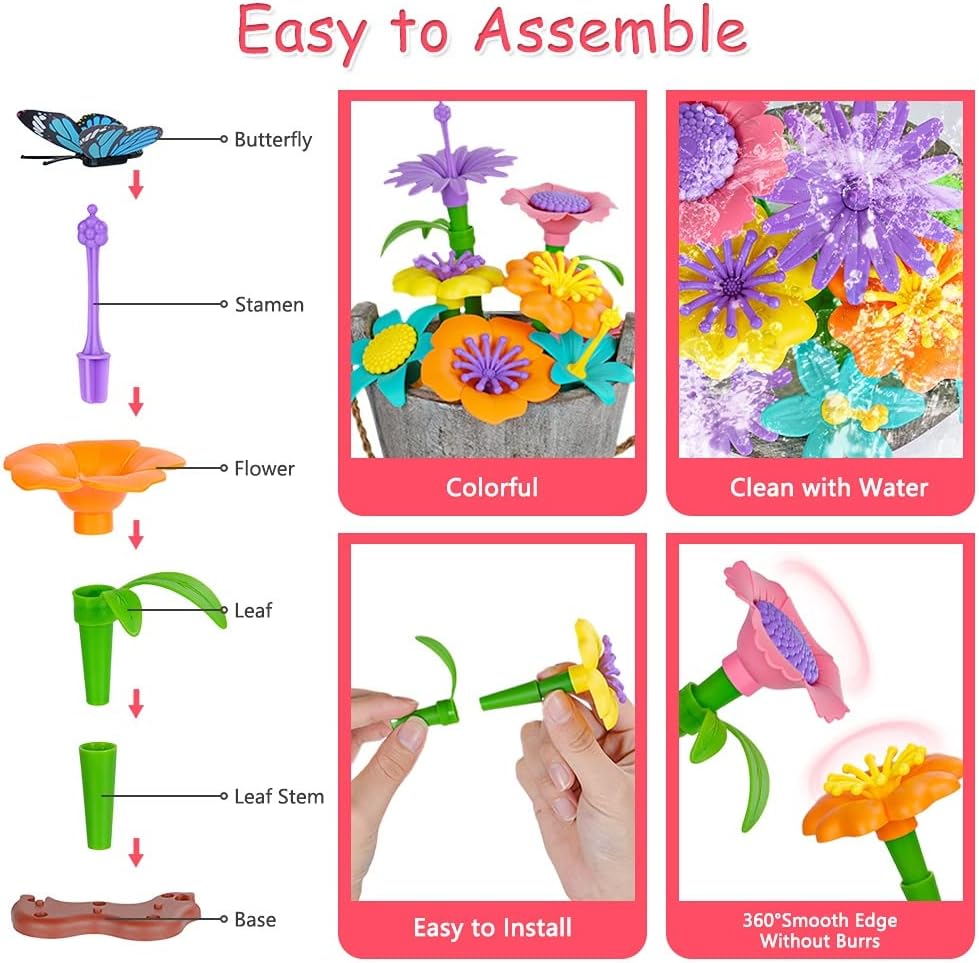 Detalle de OSDUE Flower Garden Building Toy Set 90pcs 🌸🧩