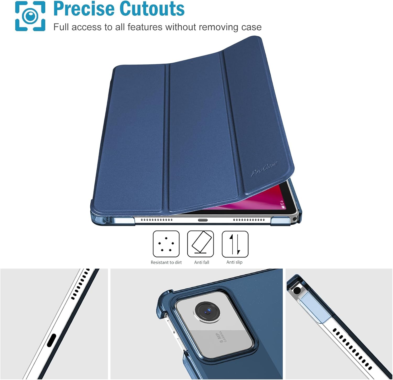 Detalle 2 de ProCase Smart Case for Lenovo Tab M11 / Tab K11 LTE 11" 2024 (TB330FU) Navy