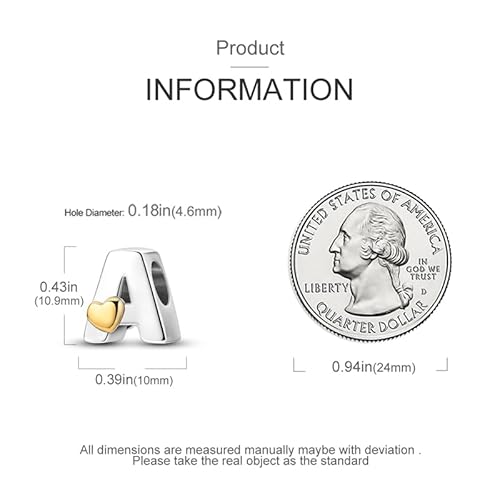 Thumbnail 4 de TINSLO A Alfabeto Charms Abalorios Colgante en plata 925 — compatible con pulseras y collares Pandora