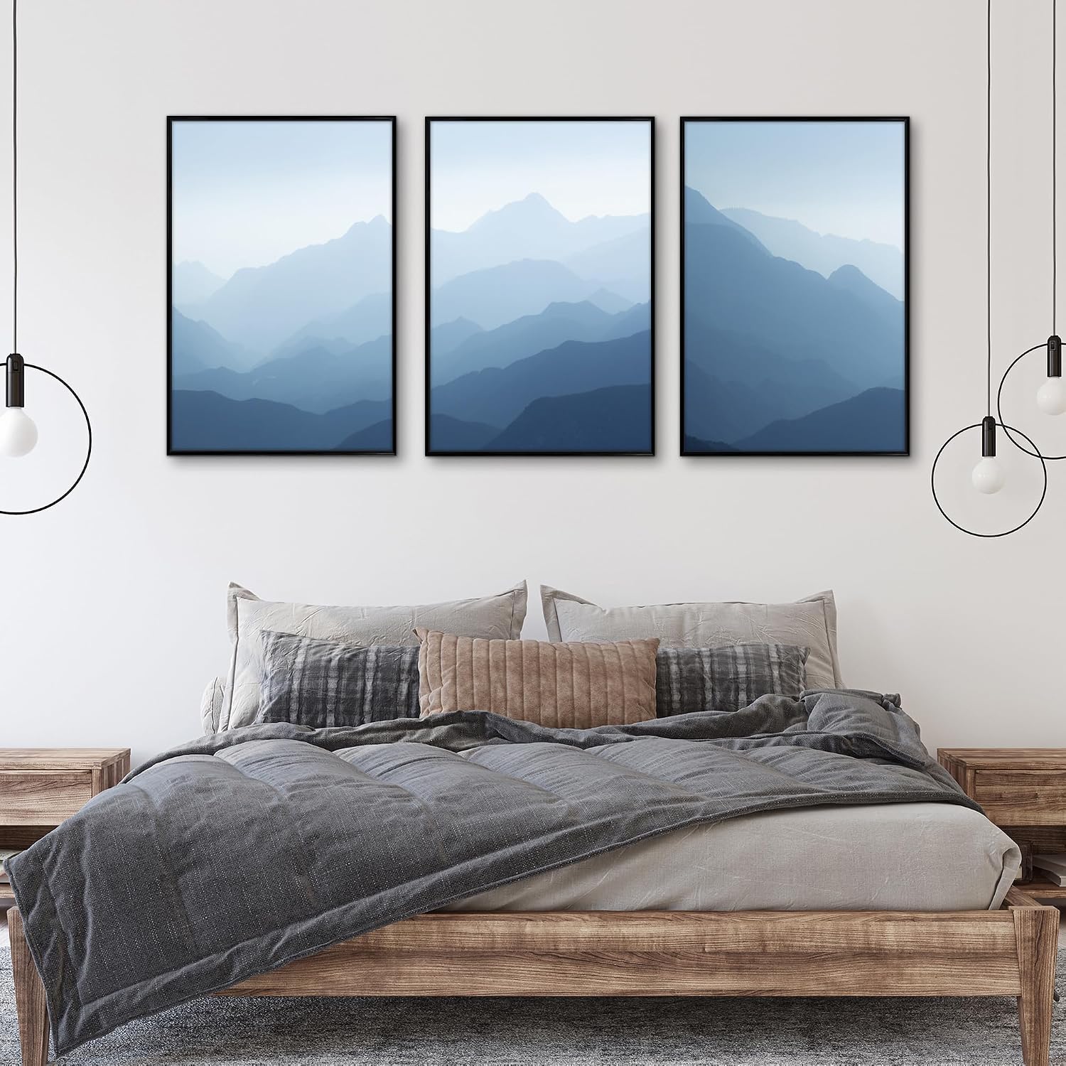 Detalle de Americanflat Fusion – zestaw 3 czarnych ramek 60 × 90 cm z pleksi