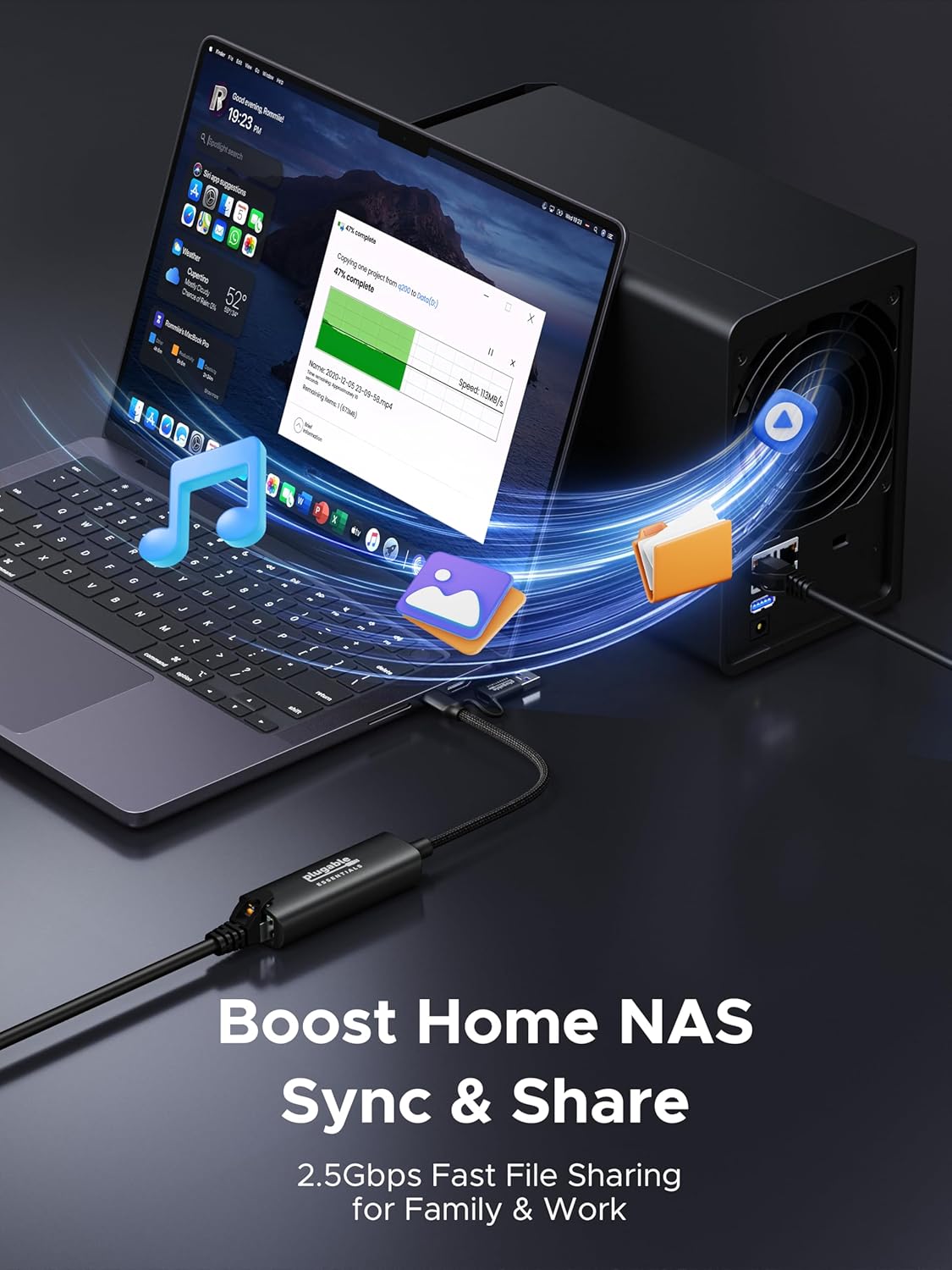 Detalle de Plugable USB-C to Ethernet Adapter, 2.5Gbps