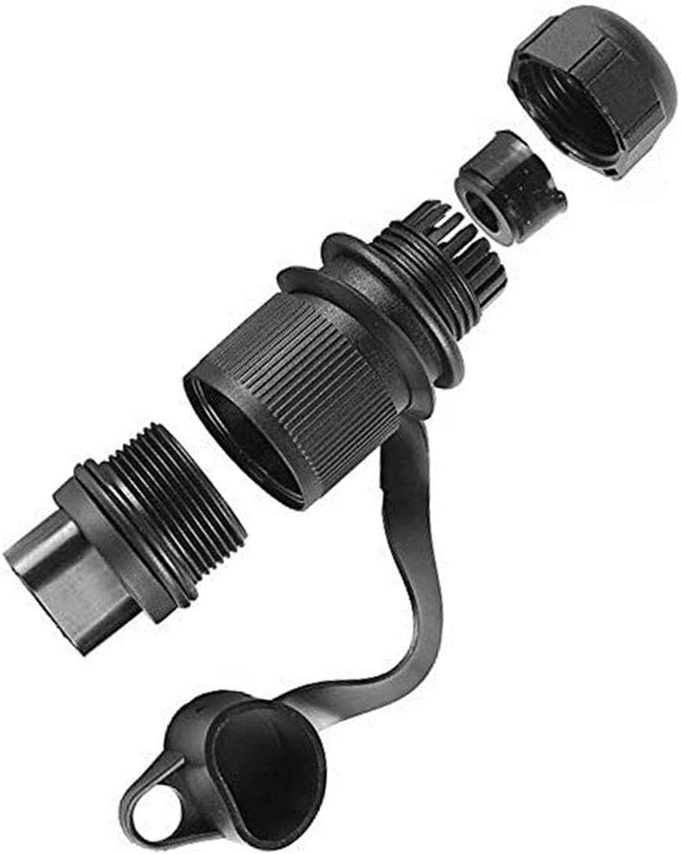 Detalle de AGRISHOP 12 V 3 Pin Trailer Plug Socket – Male & Female Wiring Connector Adapter