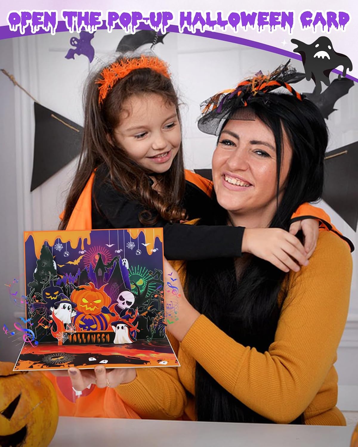 Detalle 1 de FaCraft Musical Halloween Pop-Up Card with Synchronized Lights and Music