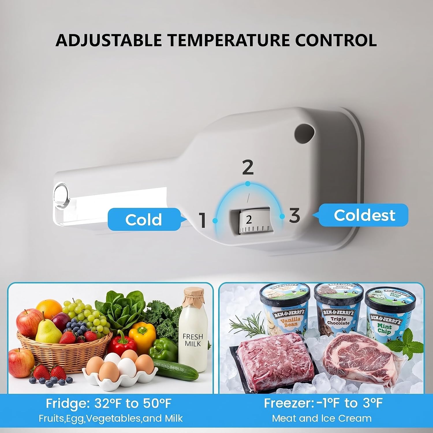 Detalle 1 de Antarctic Star BCD-87 3.2 Cu. Ft. 2-Door Compact Refrigerator with Freezer