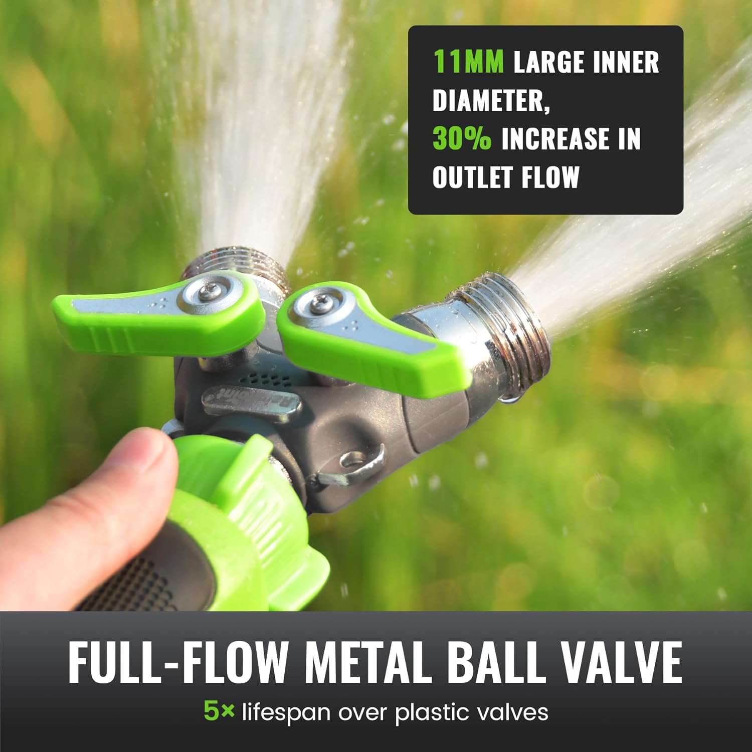 Thumbnail 2 de RAINPOINT Y-Verteiler 3/4" für Wasser, 2-Wege Verteiler mit unabhängigem Schalter und Metallgehäuse