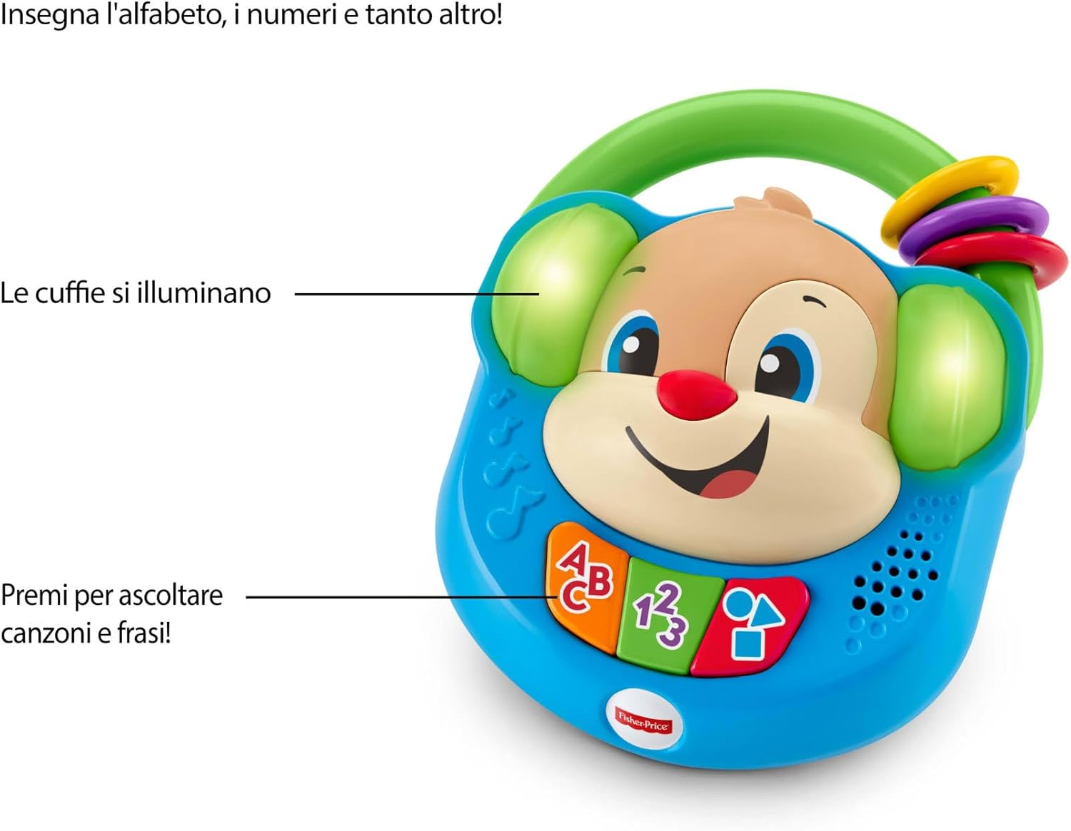 Detalle de Fisher-Price Lettore Musicale Canta e Impara FPV06 — Giocattolo Elettronico Educativo per bambini 6-36 mesi
