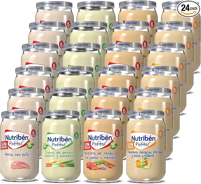 Detalle de Nutribén Pack de Potitos Variados 🍏 - Caja de 24 unidades