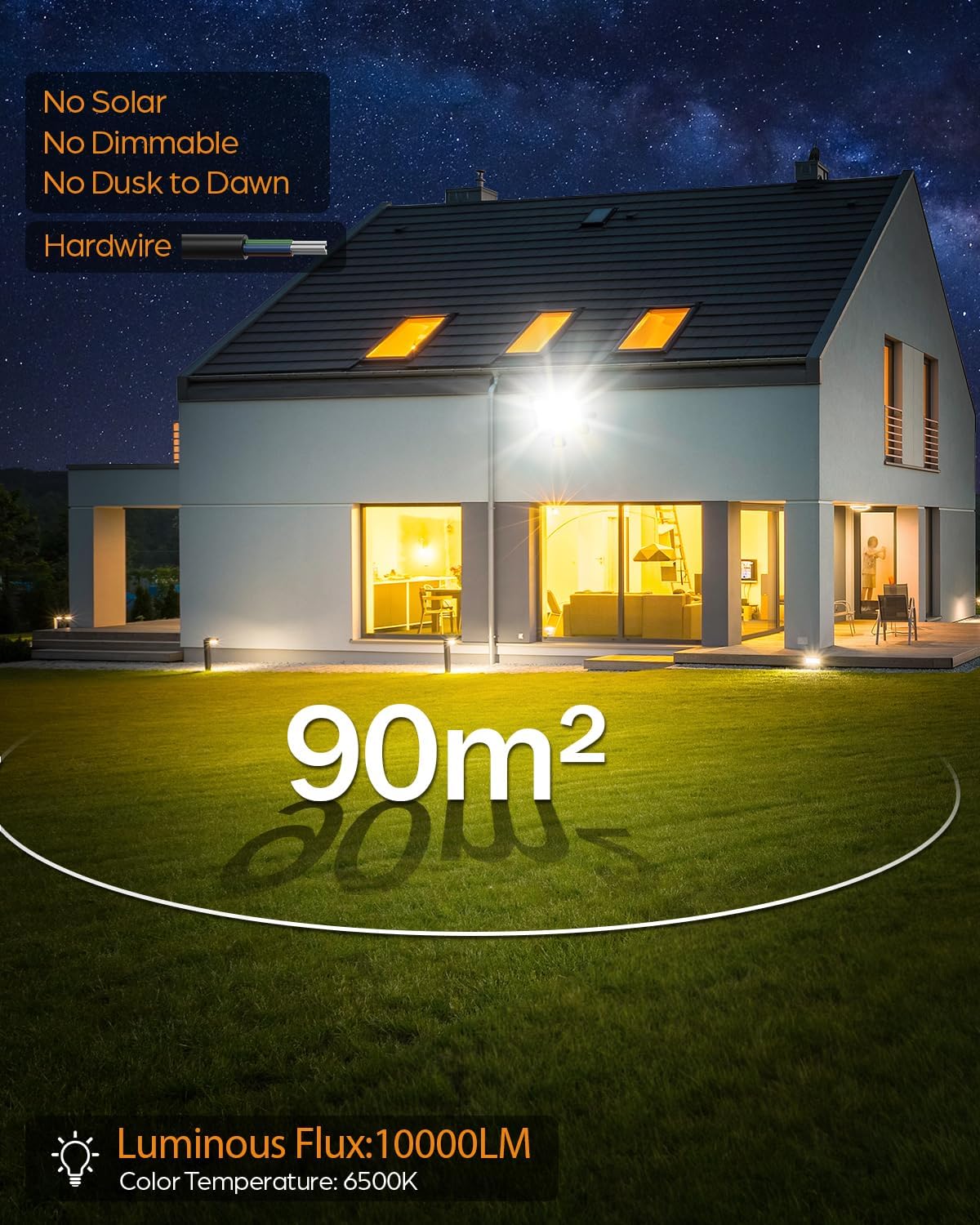 Thumbnail 6 de TOPAUBUB 100W Projecteur LED Extérieur avec Détecteur de Mouvement – 10000 LM, IP67 et Blanc Froid 6500K