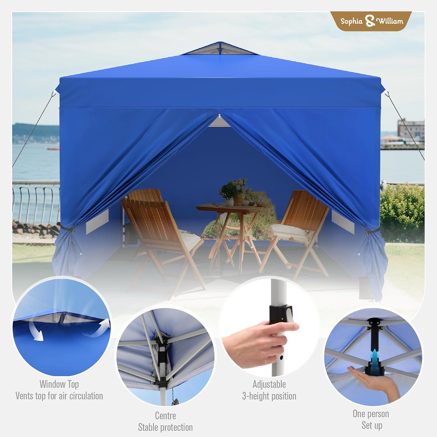 Detalle de Sophia & William Pop-Up Canopy Tent 10x10