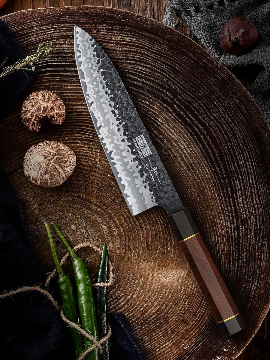 Detalle 2 de HOSHANHO 8 inch Chef Knife, Gyuto with 9-Layer Steel and Rosewood Handle