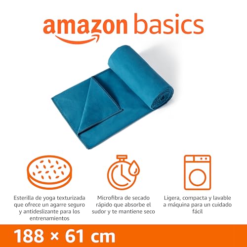 Detalle 2 de Amazon Basics Toalla esterilla yoga 188×61 cm 🧘♀