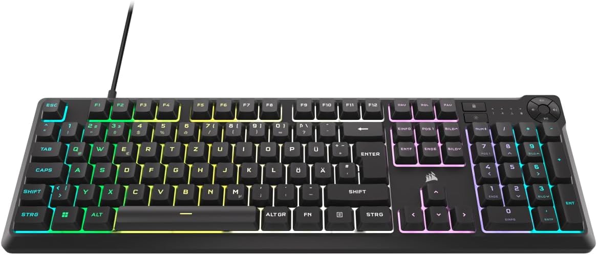 Detalle 2 de Corsair K55 CORE RGB CH-9226C65-DE Wired Gaming Keyboard, QWERTZ DE