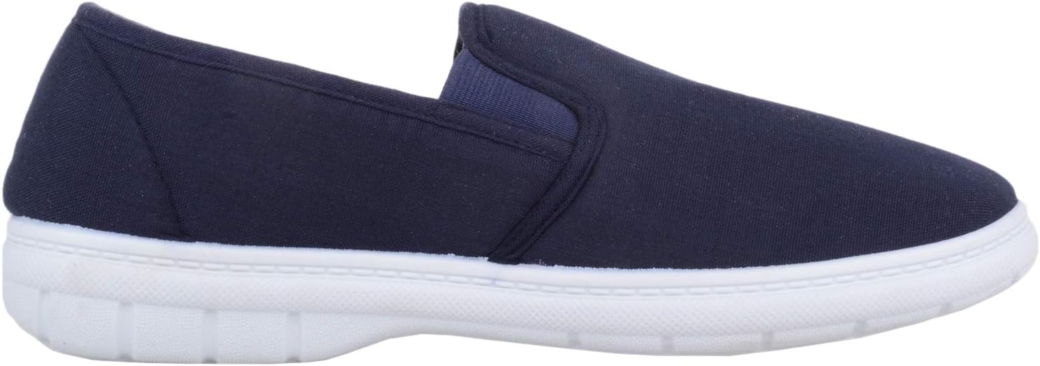 Thumbnail 3 de Absolute Footwear Mens Casual Slip On Canvas Pumps Trainers with Stripe Design and Twin Gusset