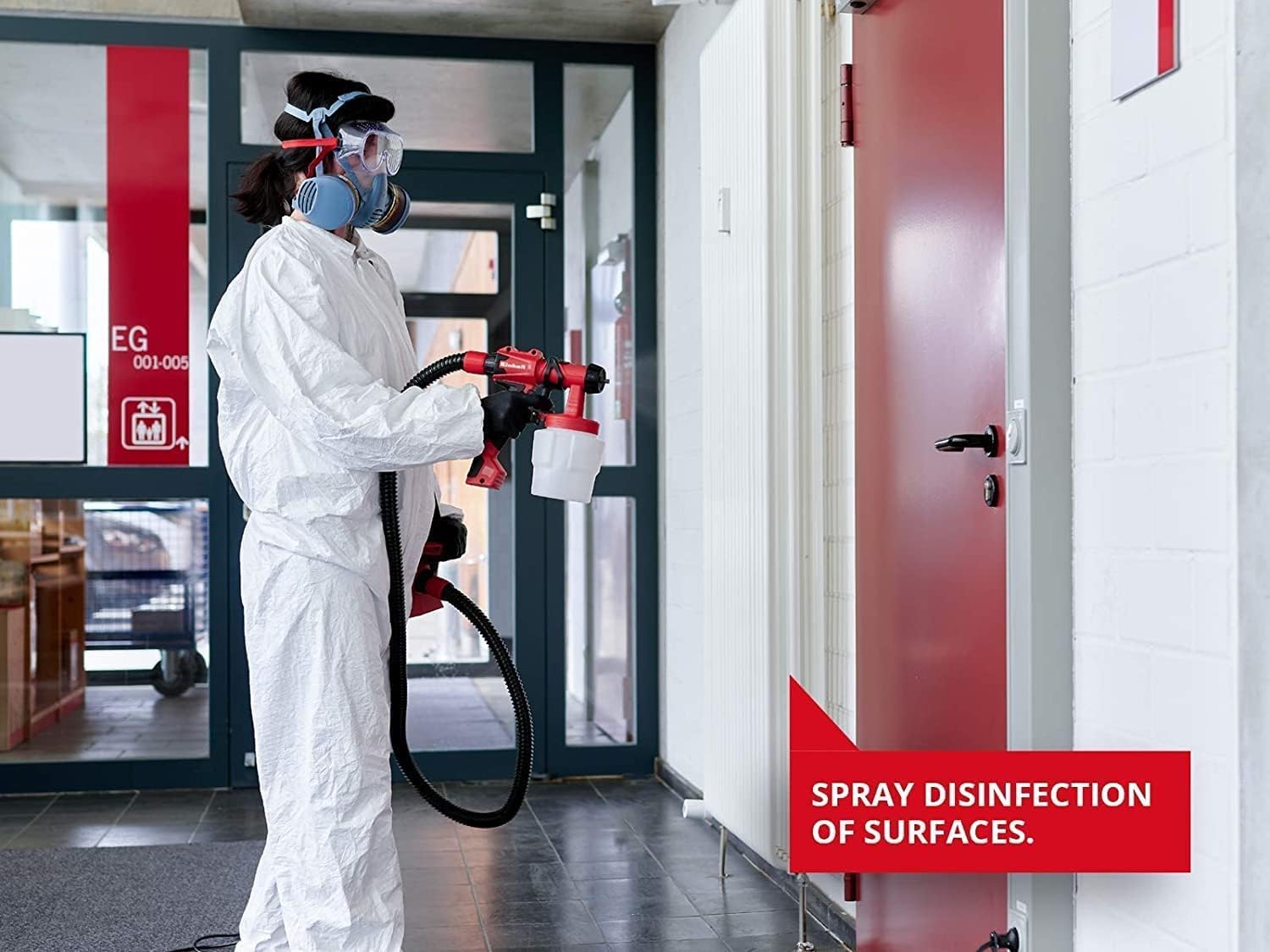 Detalle de Einhell TC-SY 400 P : Pistolet à peinture électrique (400 W) pour laques et vernis avec accessoires