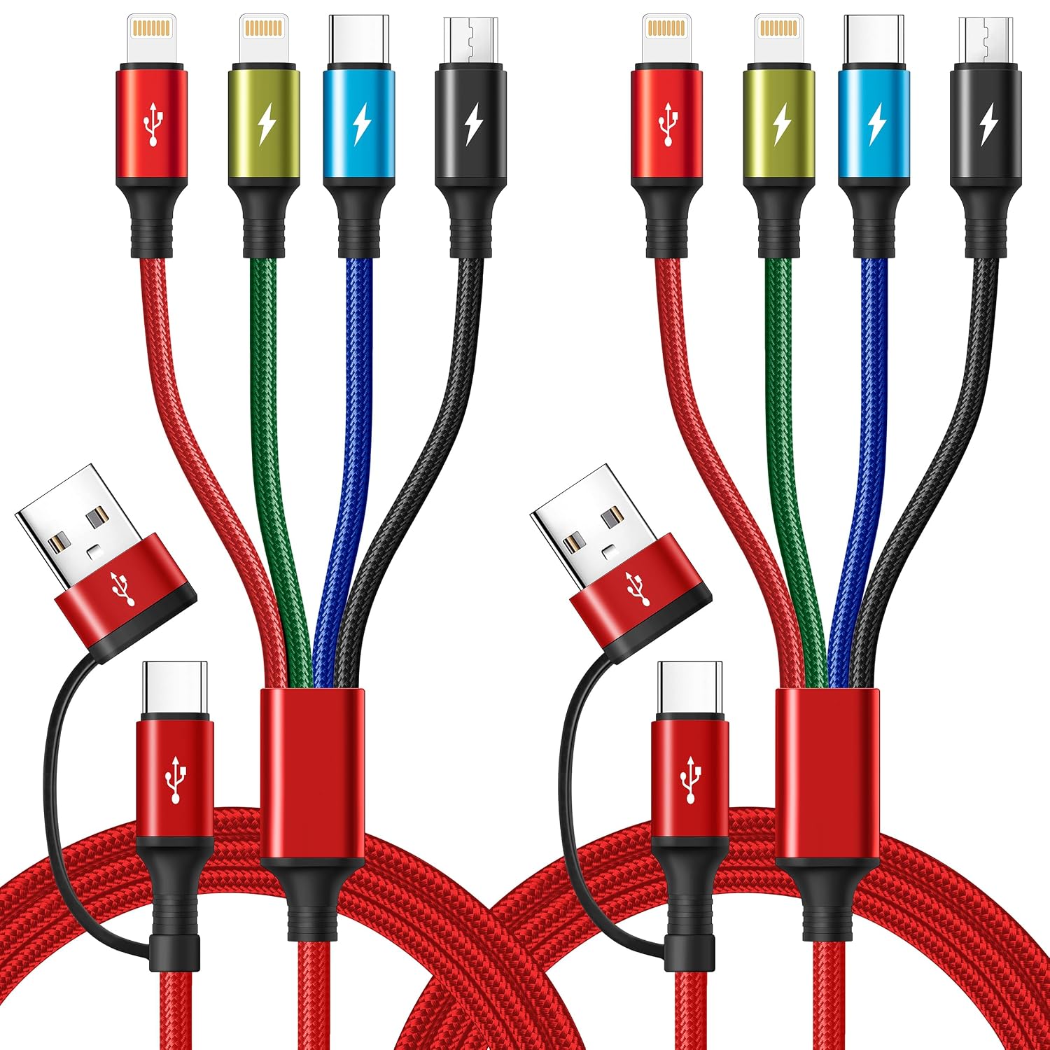 Detalle de Minlu Multi USB Kabel 4-in-2: Universal 2-in-1 Kabelset mit 2x 1,2 m