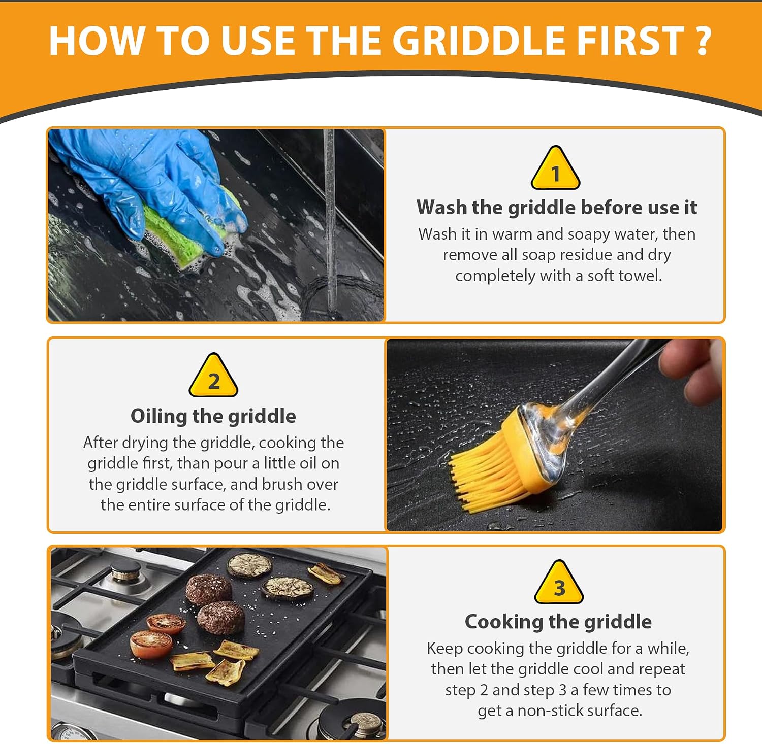Thumbnail 5 de FlameDuty WB31X24738 Cast-Iron Gas Stove Griddle, 49.5 cm