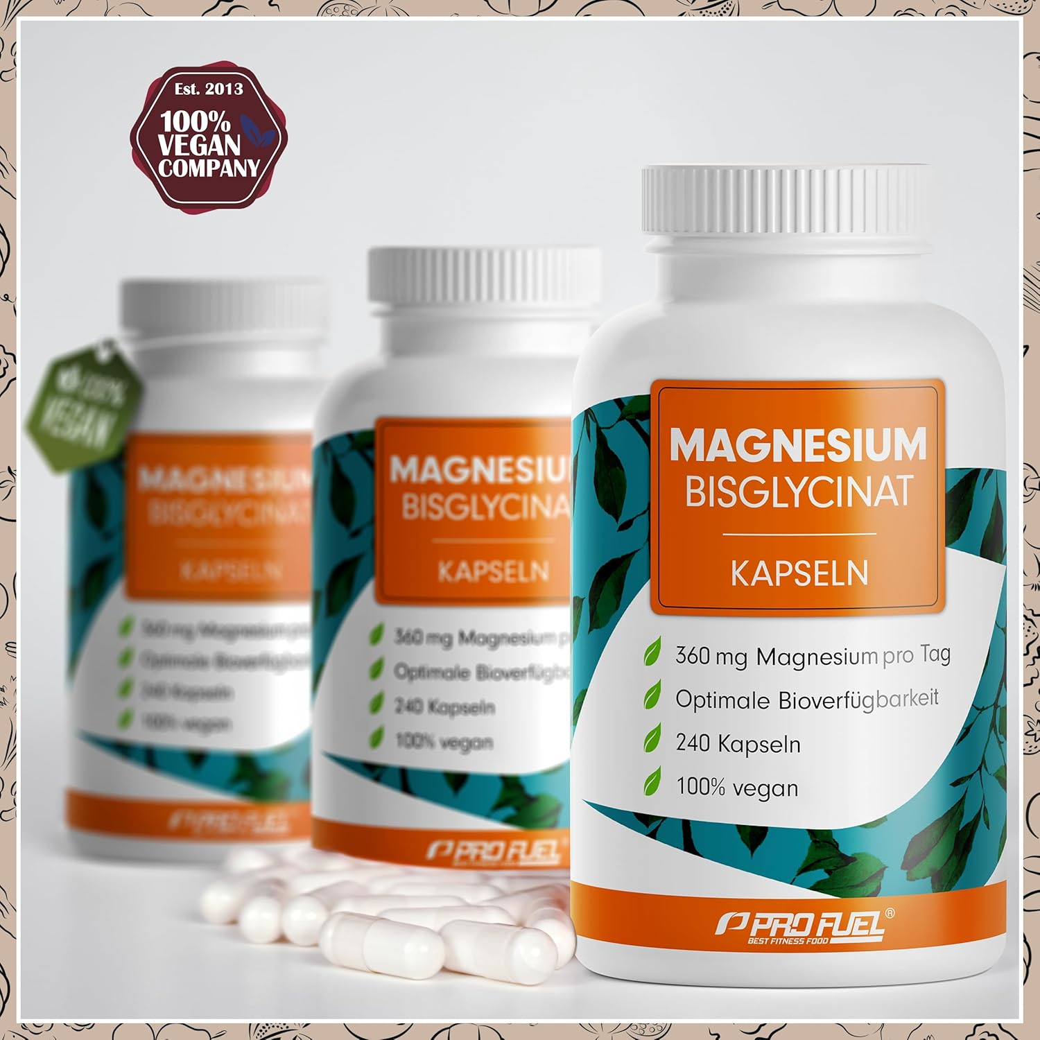 Detalle 2 de Magnesium Bisglycinat Kapseln 240× — 360 mg Tagesdosis 💊