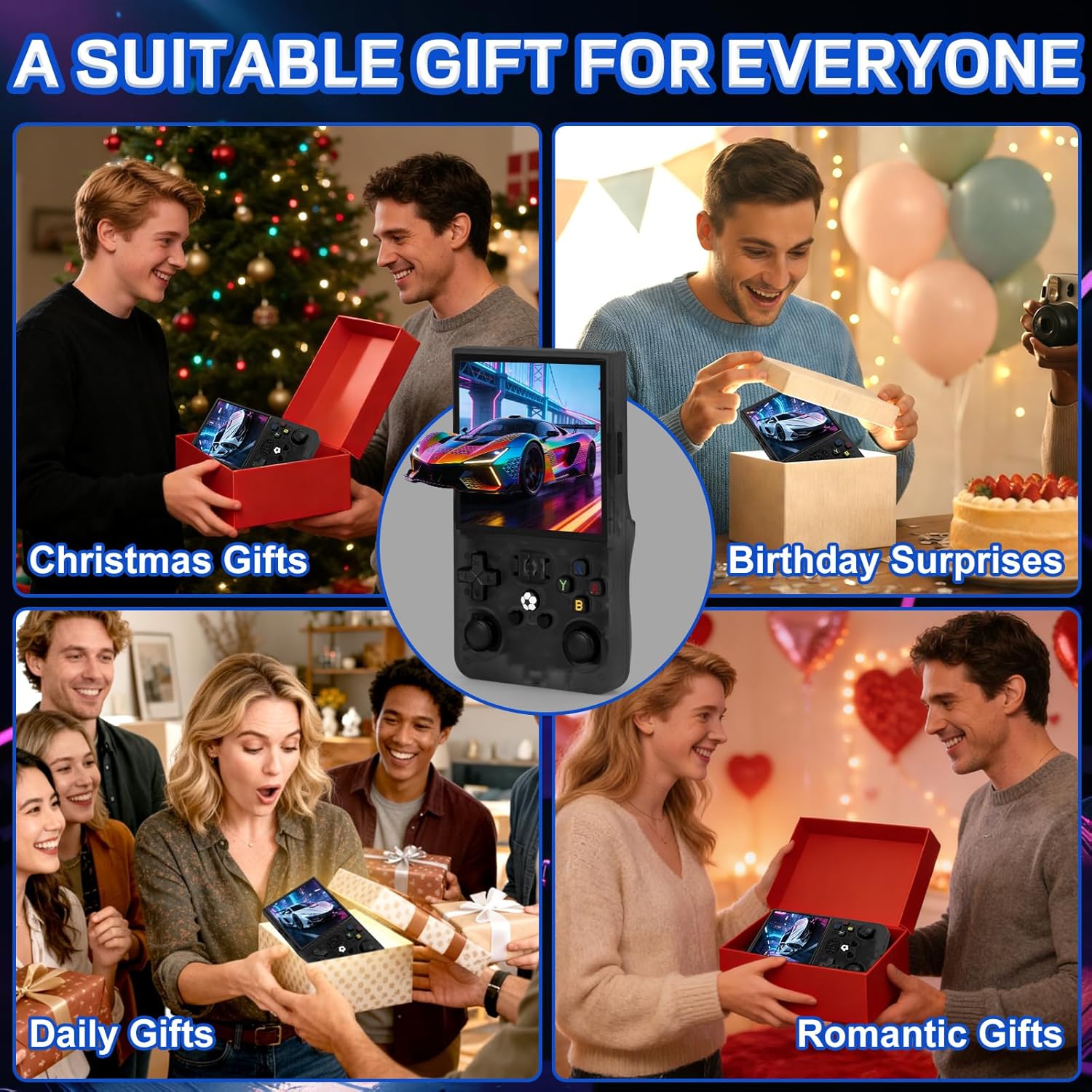 Thumbnail 6 de Rhesusco R36MAX Handheld Game Console (4.0-inch IPS screen) with 22,000+ Classic Games, 128G TF Card, 4000mAh Battery - Black