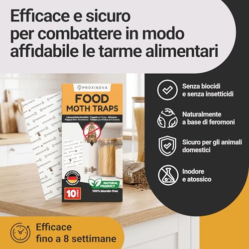 Thumbnail 1 de Proxinova Antitarme Alimentari: Trappole Adesive per Farfalline (10 pezzi) – Monitoraggio Naturale, Made in Germany