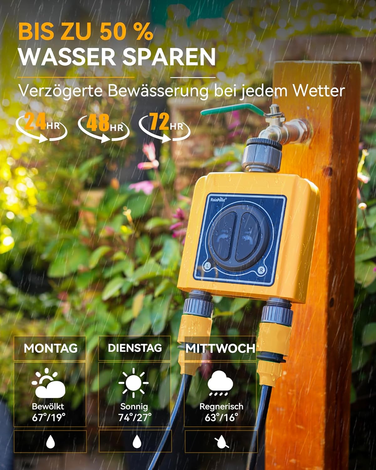 Thumbnail 5 de RAINPOINT Bewässerungscomputer WLAN 2 Ausgänge – Intelligente Gartenbewässerung mit App- und Sprachsteuerung