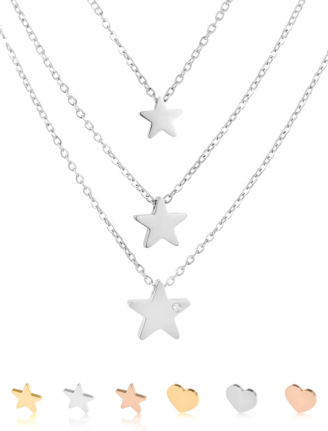 Detalle de inSCINTILLE Collier Multi‑rangs 45‑50 cm 🌟
