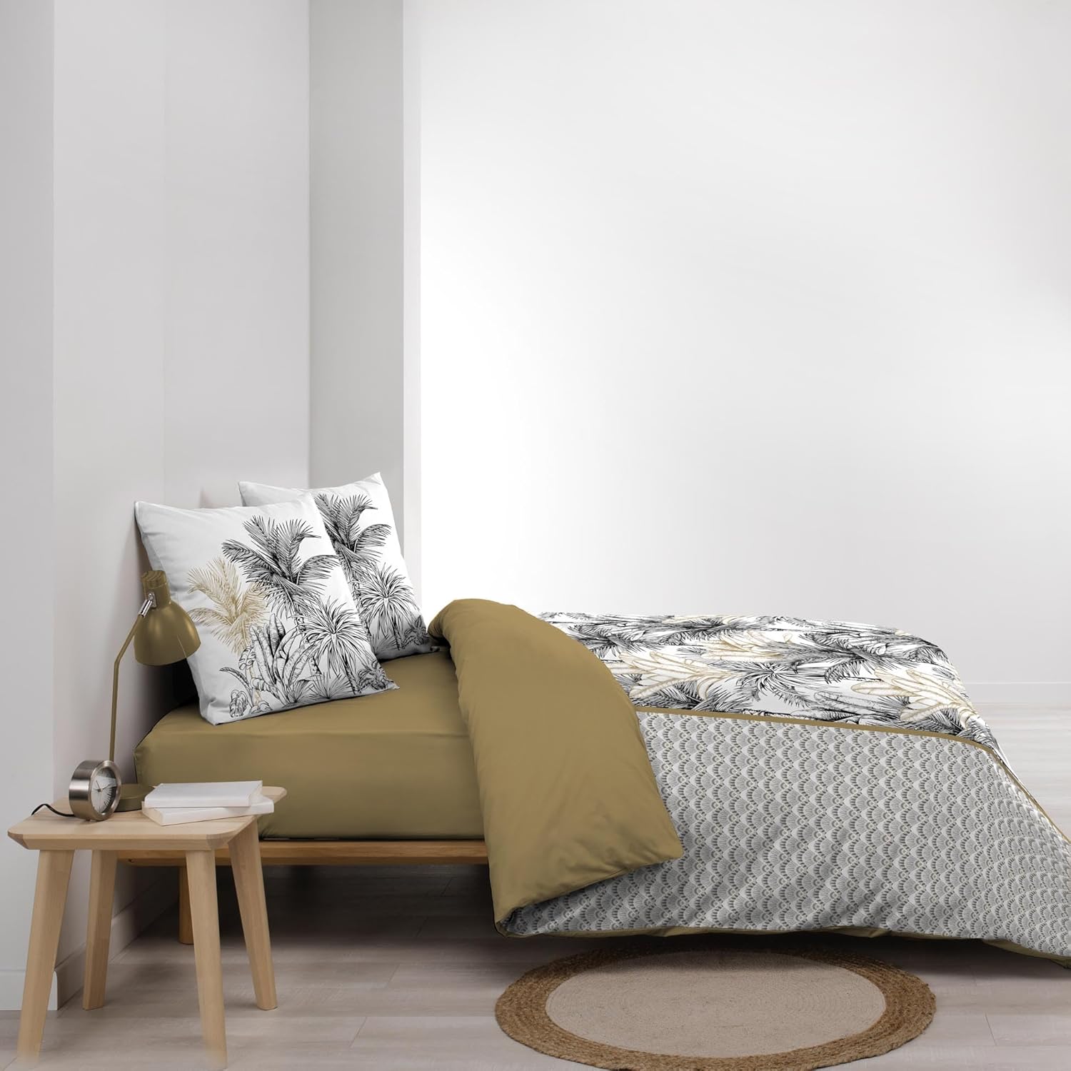 Thumbnail 2 de Douceur d'Intérieur - Parure de Lit 3 Pièces Dakar Jaune 240 x 220 cm, Coton 100%