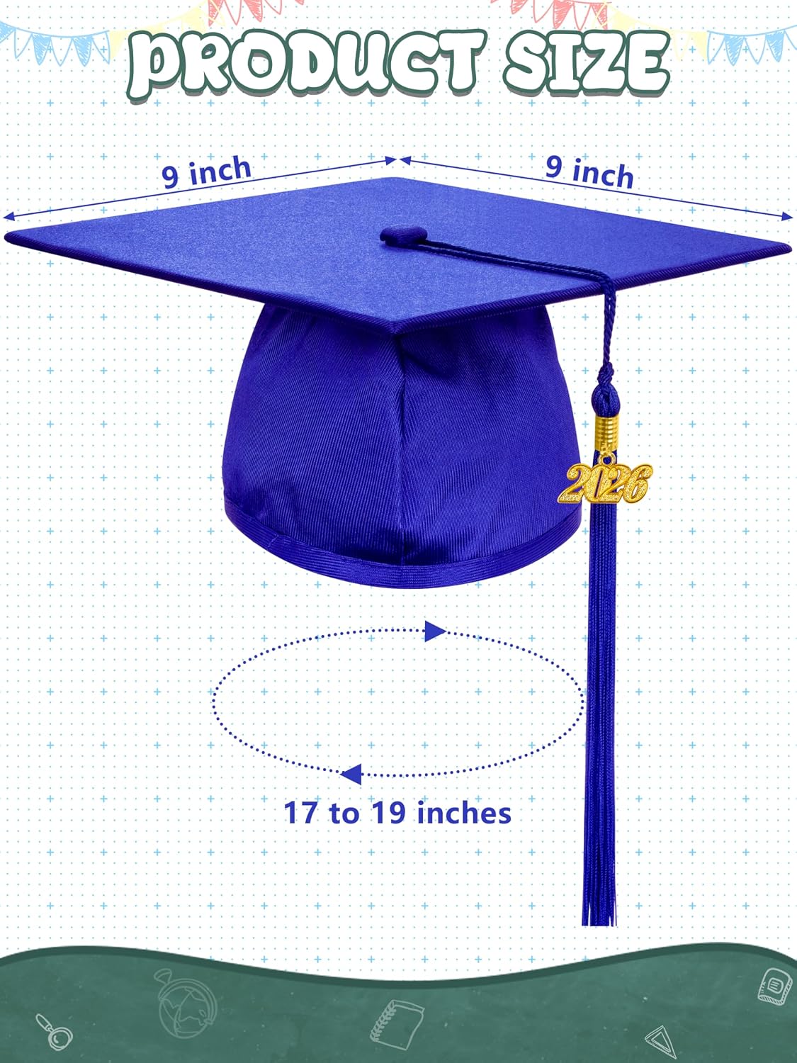 Detalle de QZYL Kindergarten Graduation Cap and Gown Set (2026) with Tassel & Certificate