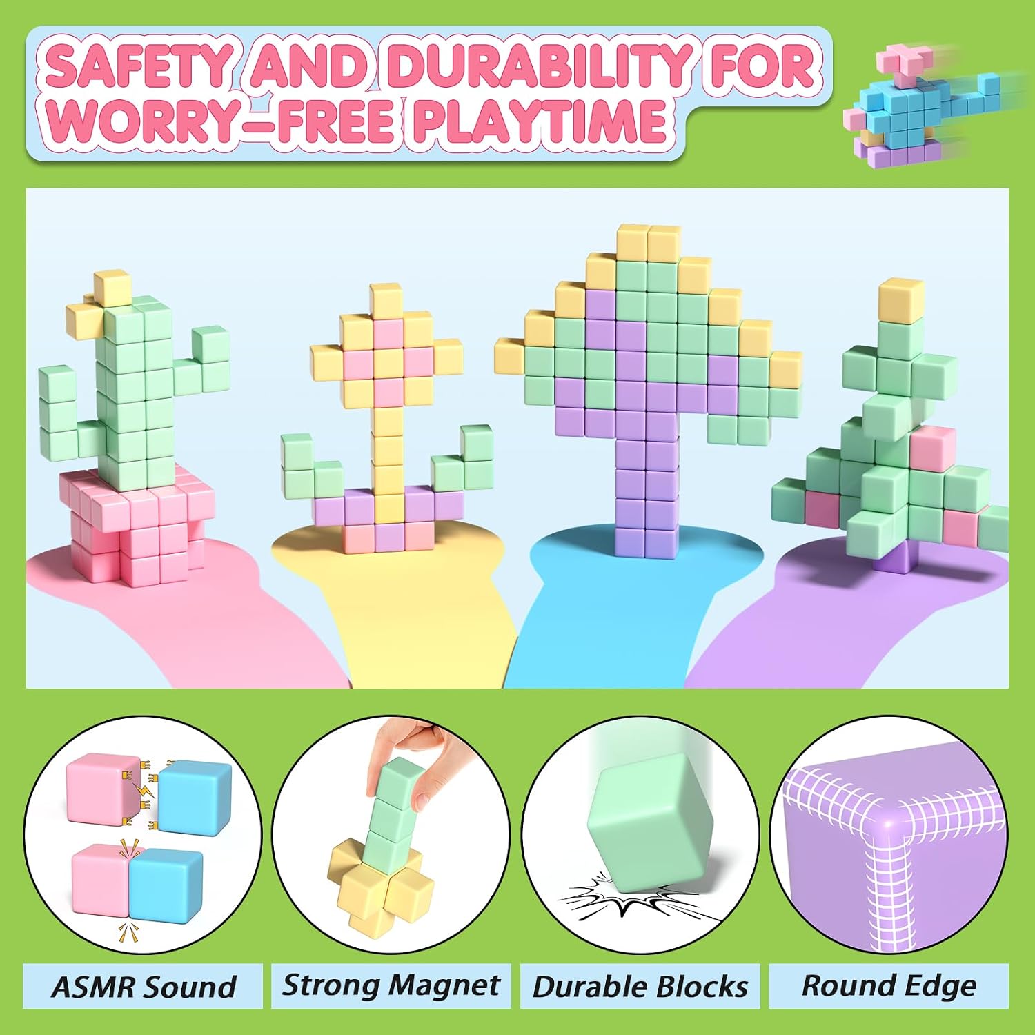 Thumbnail 2 de Apluses 45PCS Magnetic Blocks STEM building set 🧲