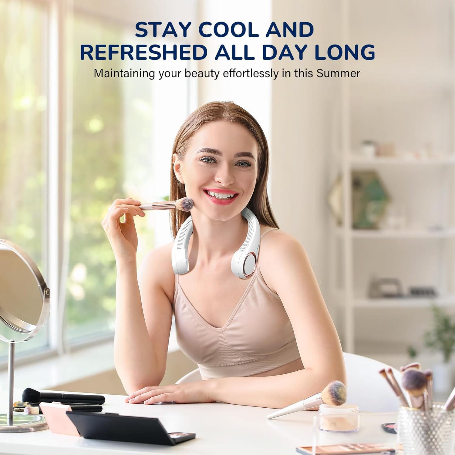 Thumbnail 3 de Morelax Neck Fan, Portable Bladeless Hands-Free Neck Cooler (White)