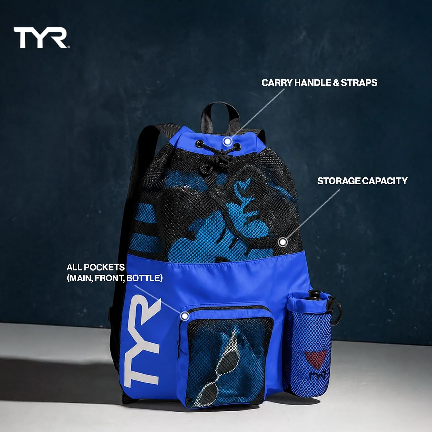 Detalle de TYR Big Mesh Mummy Backpack 40 L swim bag