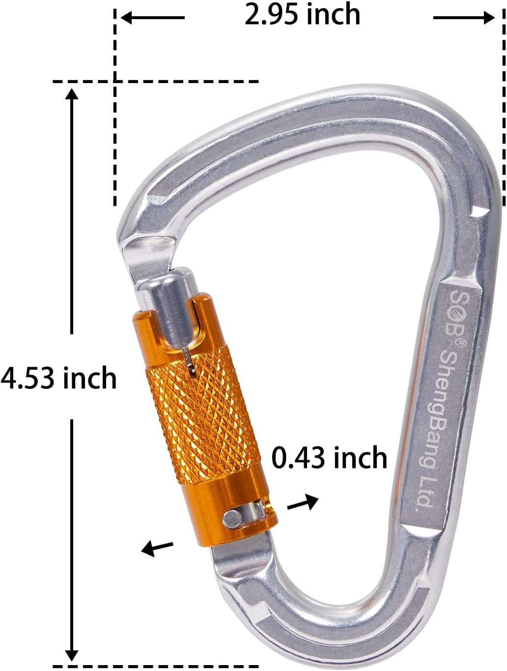 Thumbnail 5 de Locking Climbing Carabiner, 8mm Screw Gate