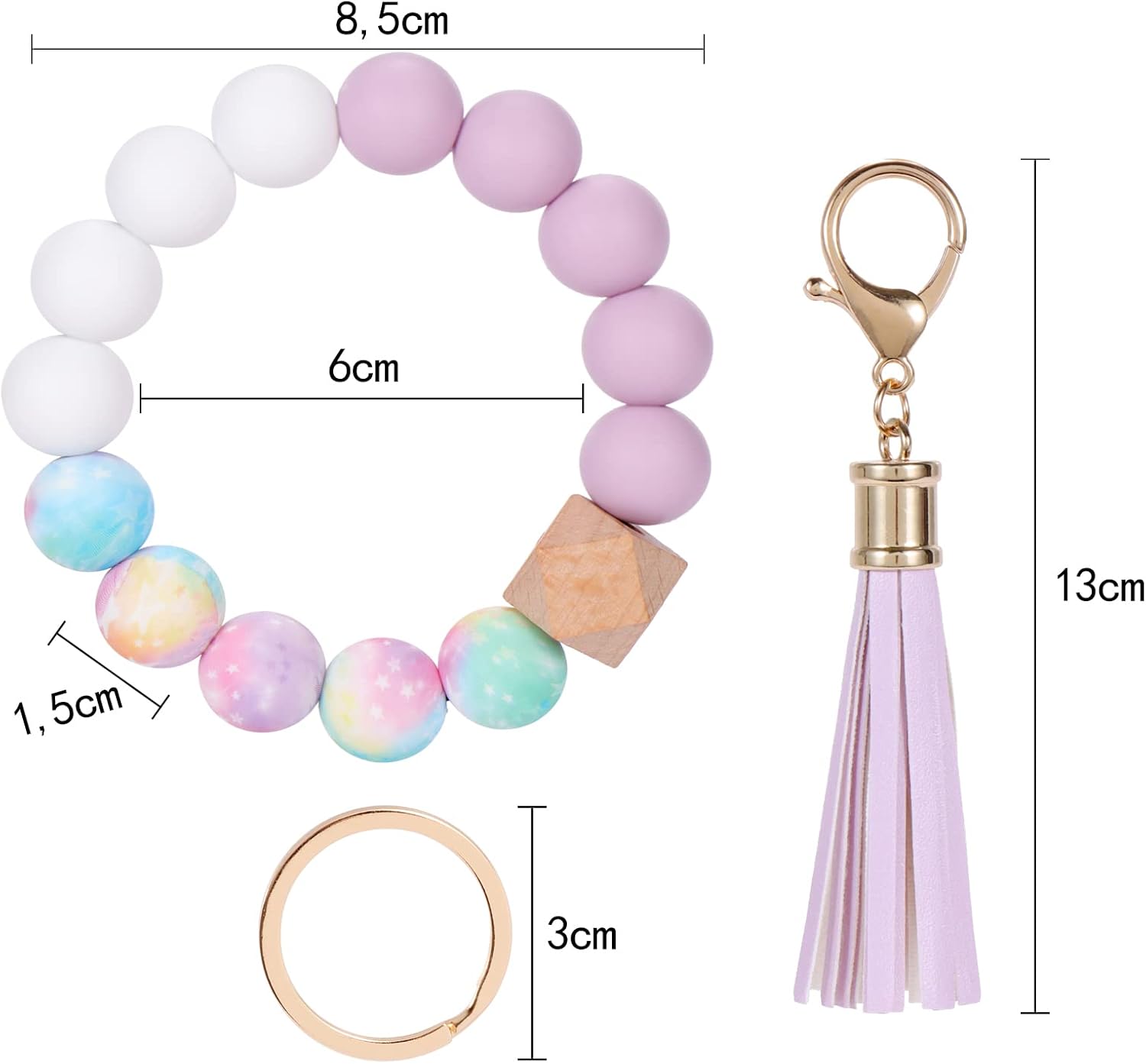 Thumbnail 1 de CHUQING Schlüsselanhänger-Armband mit Silikonperlen für Autoschlüssel – Schlüsselarmband für Damen