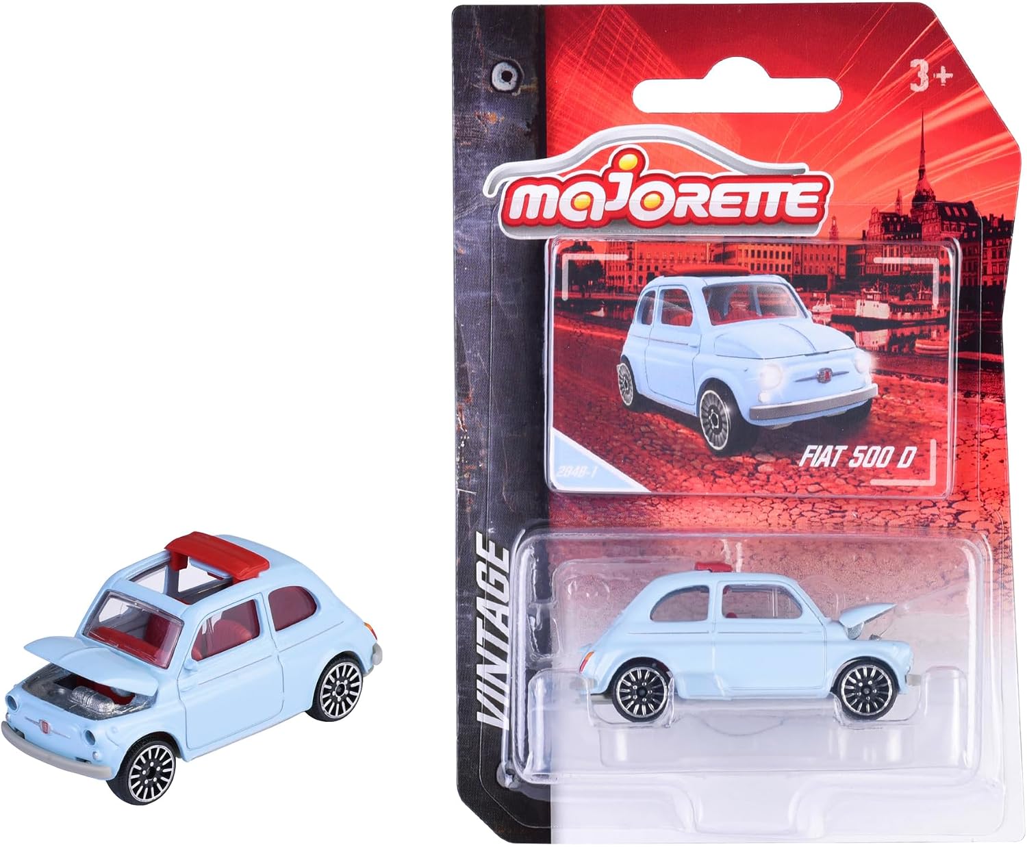 Detalle de Majorette Fiat 500 212052010Q13 metalen speelgoedauto met vrijloop