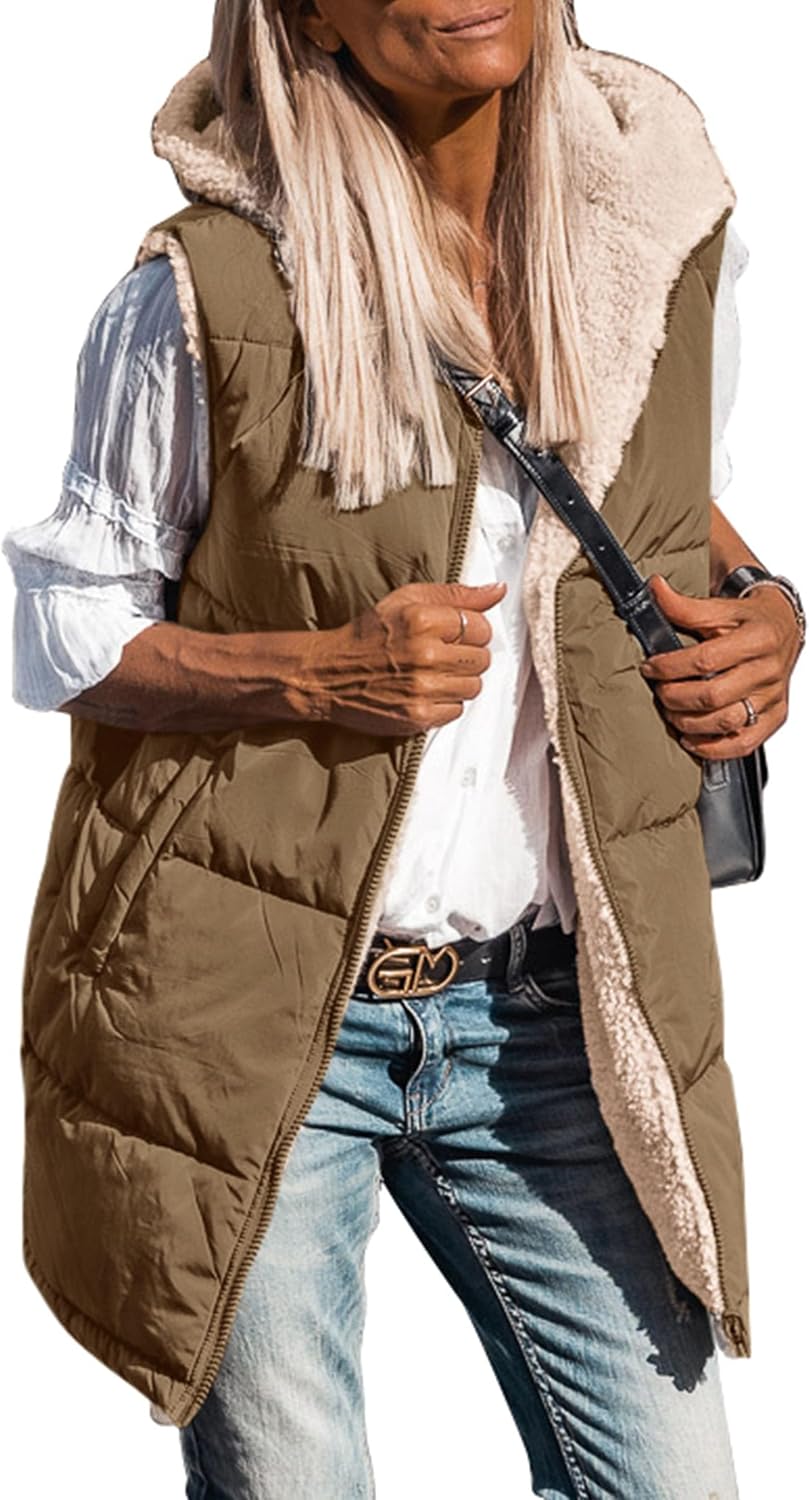 Thumbnail 2 de PRETTYGARDEN 2026 Reversible Long Fleece Vest