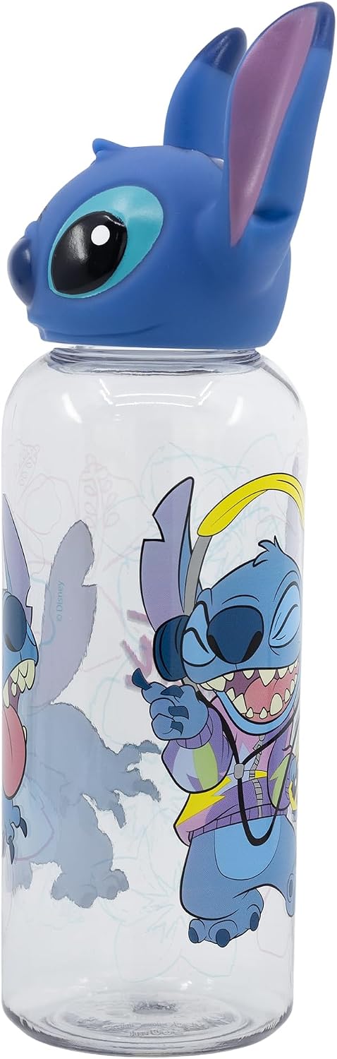 Detalle de Bouteille d’eau enfant 560 ml Disney Stitch en plastique avec bouchon dévissable