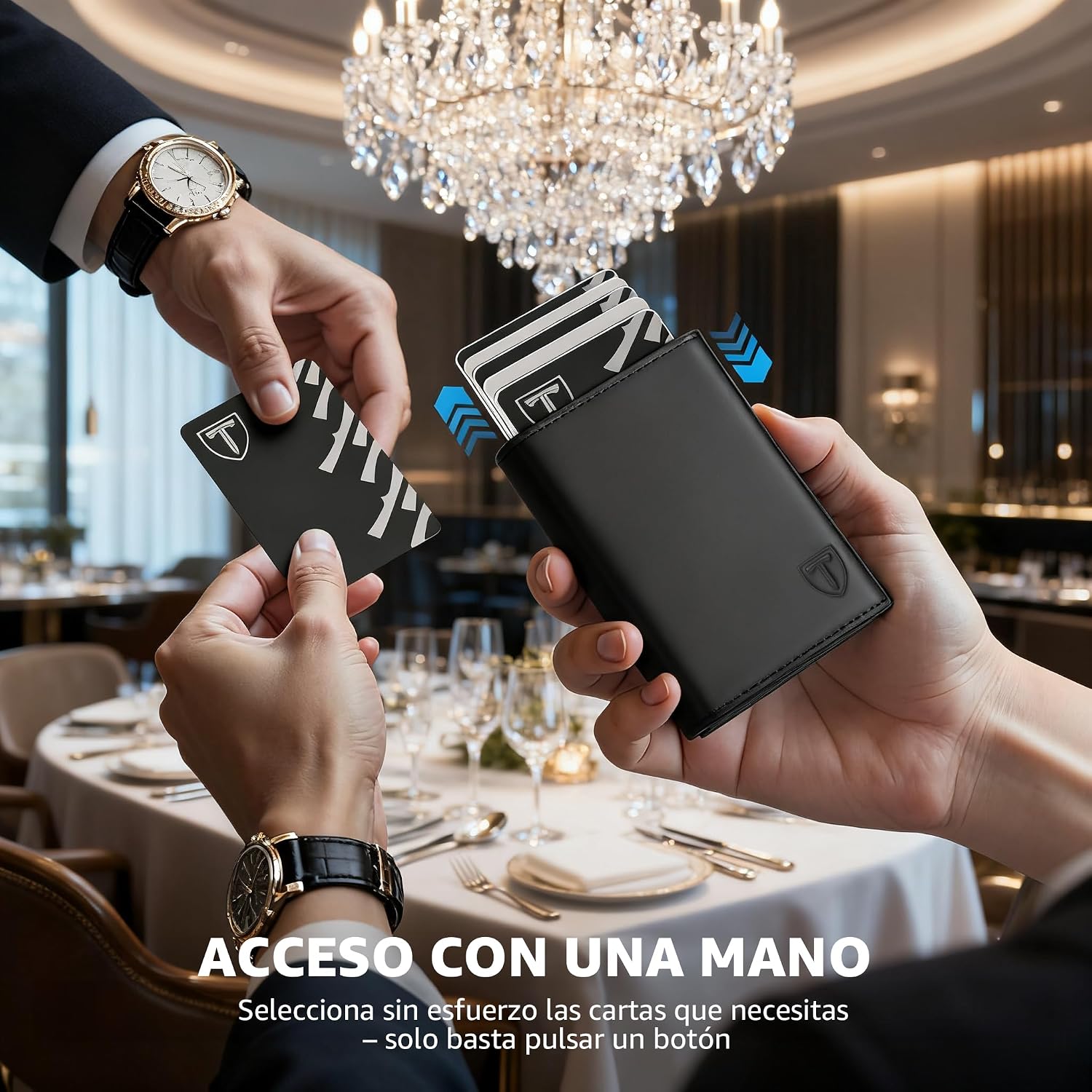 Detalle de TENBST Carteras para Hombre piel compacta 👛