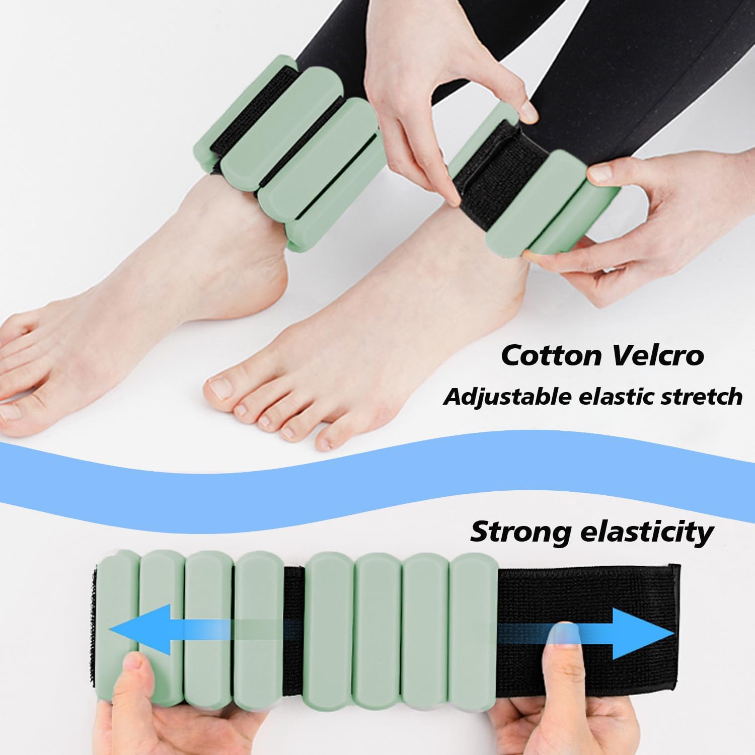 Thumbnail 4 de SDATEKIT Adjustable Silicone Wrist and Ankle Weights, 2 lb Pair