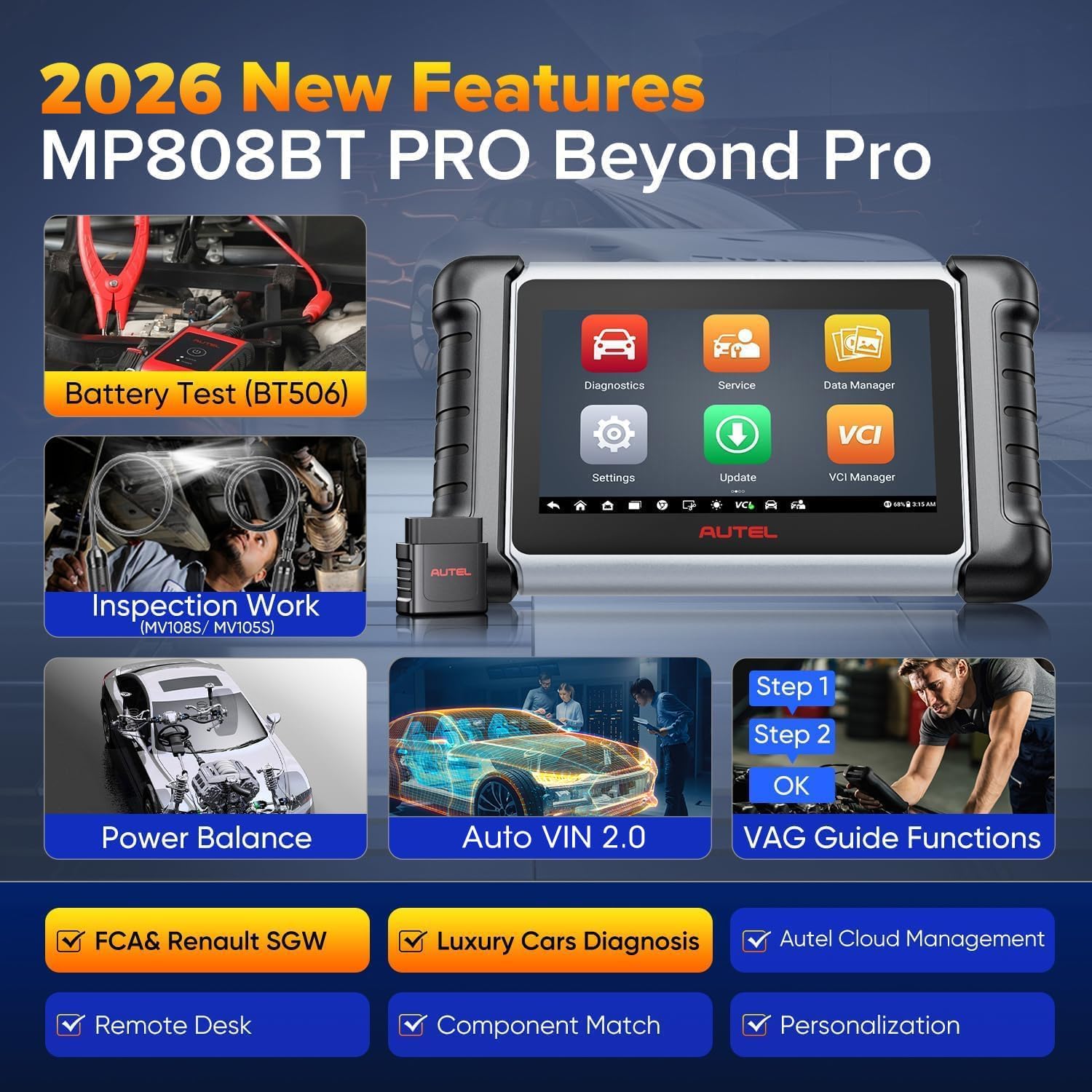 Thumbnail 6 de Autel diagnostic scanner MP808BT PRO