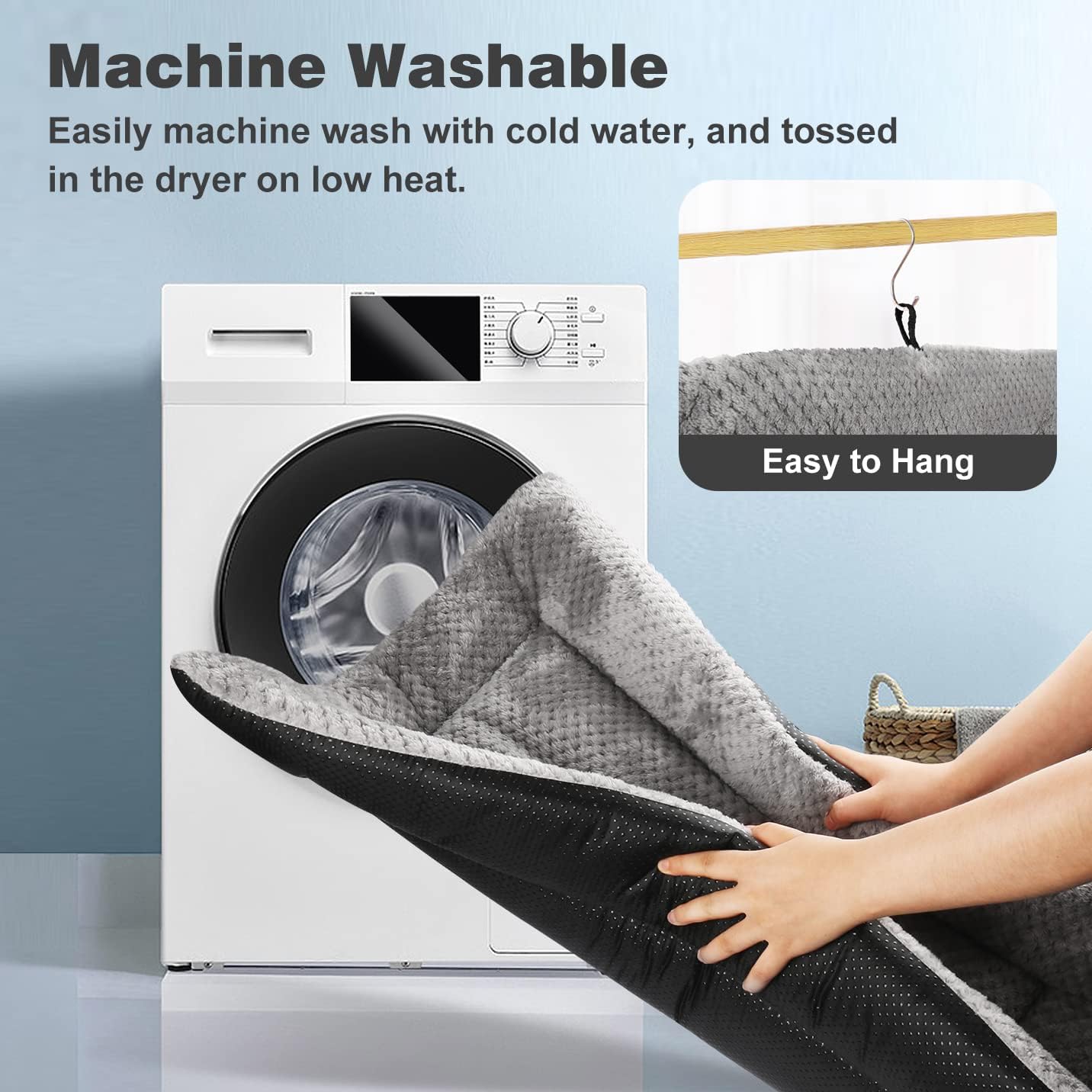 Detalle 2 de ASIJIA Dog Bed Mat 90 x 58 cm – washable pet bed