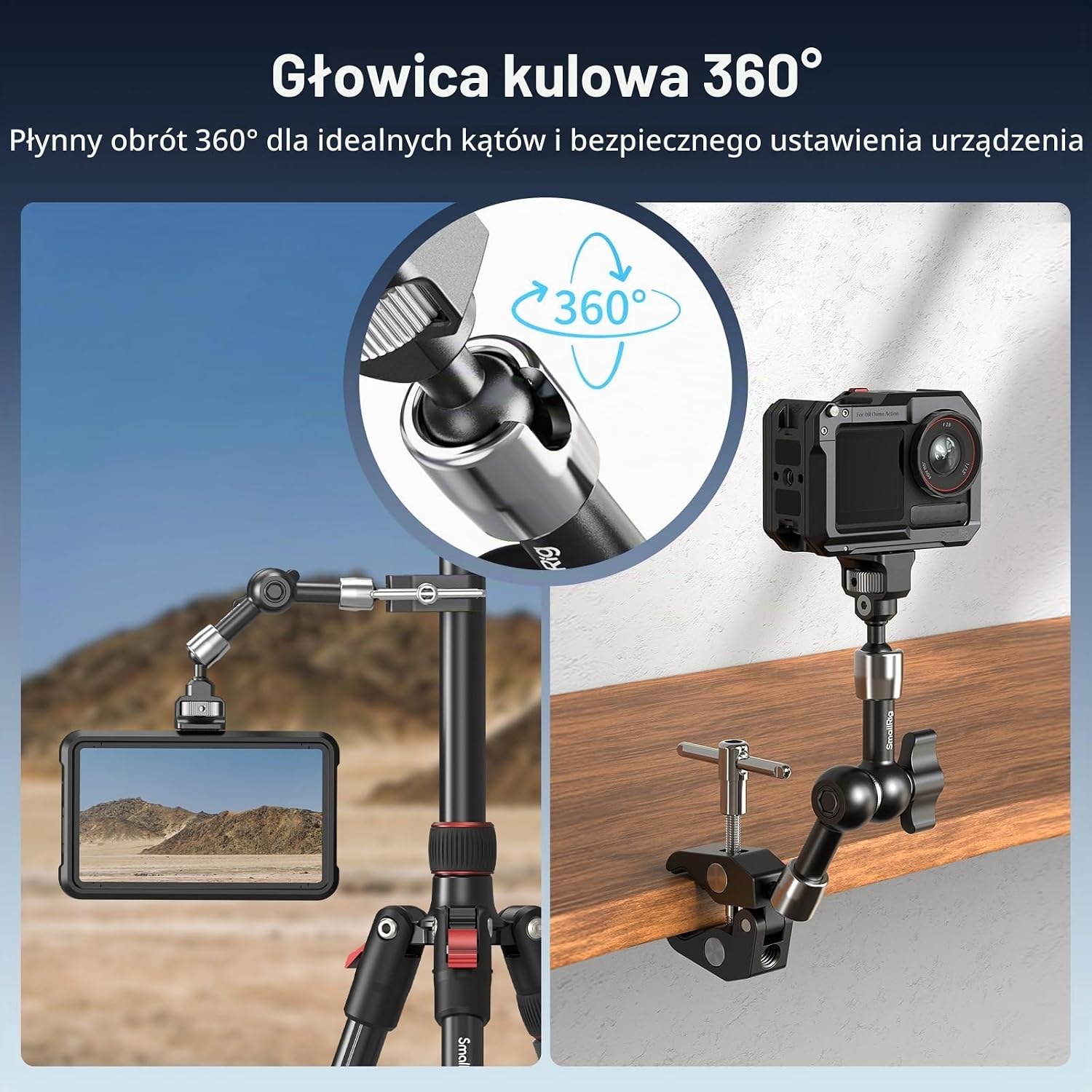 Detalle 2 de SMALLRIG 5310 – ramię przegubowe 7 cali z zaciskiem typu krab