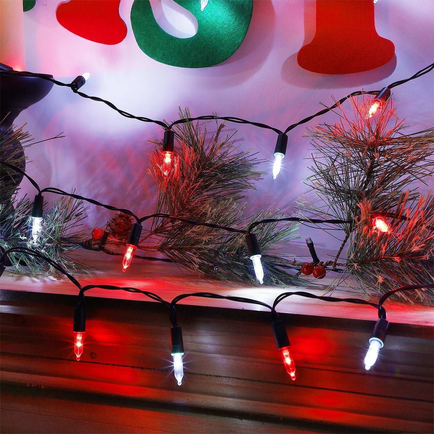 Detalle 2 de WATERGLIDE HB50LP-RW2 2-Pack LED String Lights, Red and White, 8 Modes