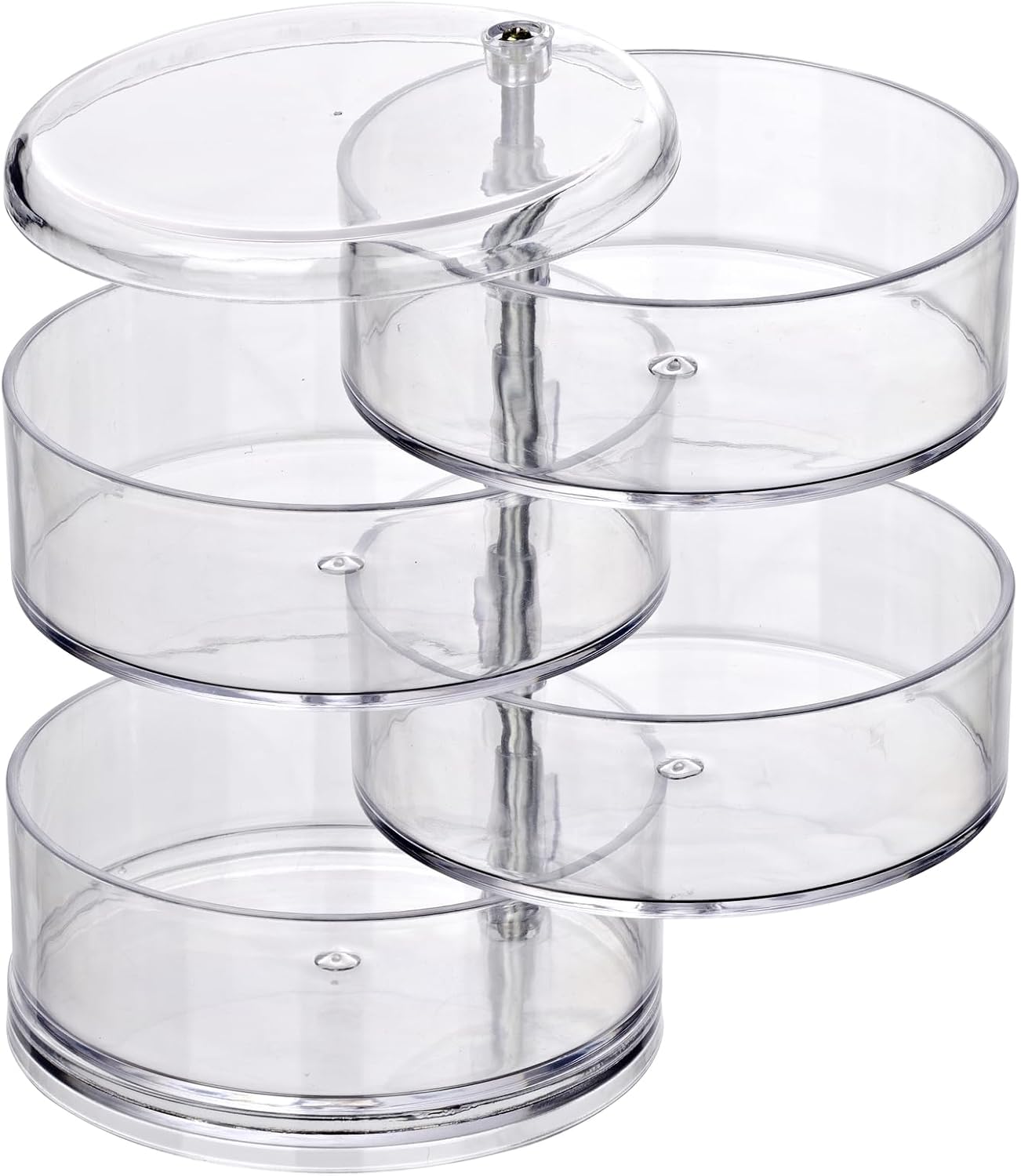Thumbnail 6 de WENKO Organiseur Salle de Bain – Boîte ronde en acrylique, 4 compartiments, Ø11,5 cm