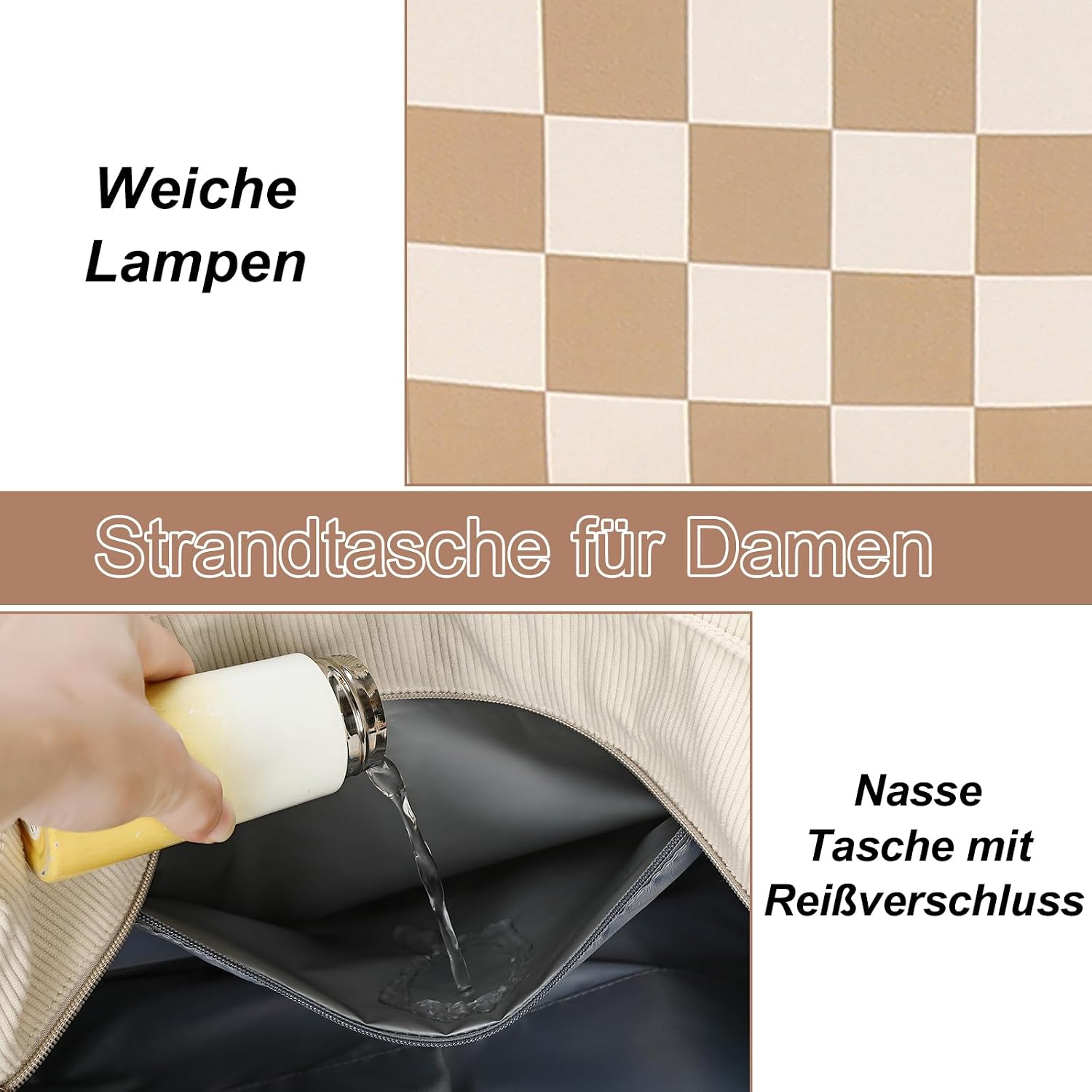 Thumbnail 4 de LEDAOU Strandtasche 45 l für Strand & Pool