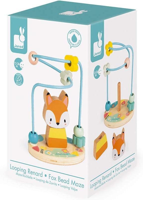 Detalle de Janod Looping Renard Pure (Bois) — petit renard à empiler pour jouer et apprendre