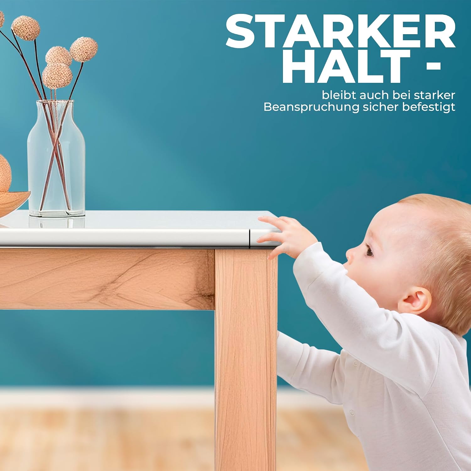 Thumbnail 3 de Hoffenbach Kantenschutz Baby aus Schaumstoff – 6,2 m Tischkantenschutz & 12 Eckenschutz (Weiß)