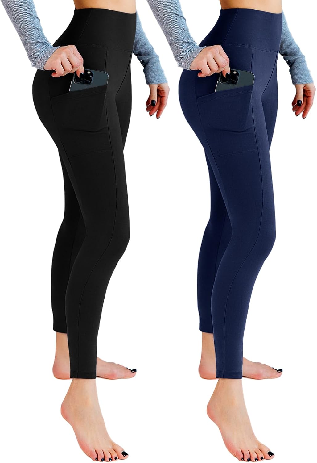 Detalle de Leafigure 2 Pack Gym Leggings for Women High Waist Opaque Leggings with Pockets for Workout Sport Yoga Running
Leafigure 2 Pack Gym Leggings for Women High…