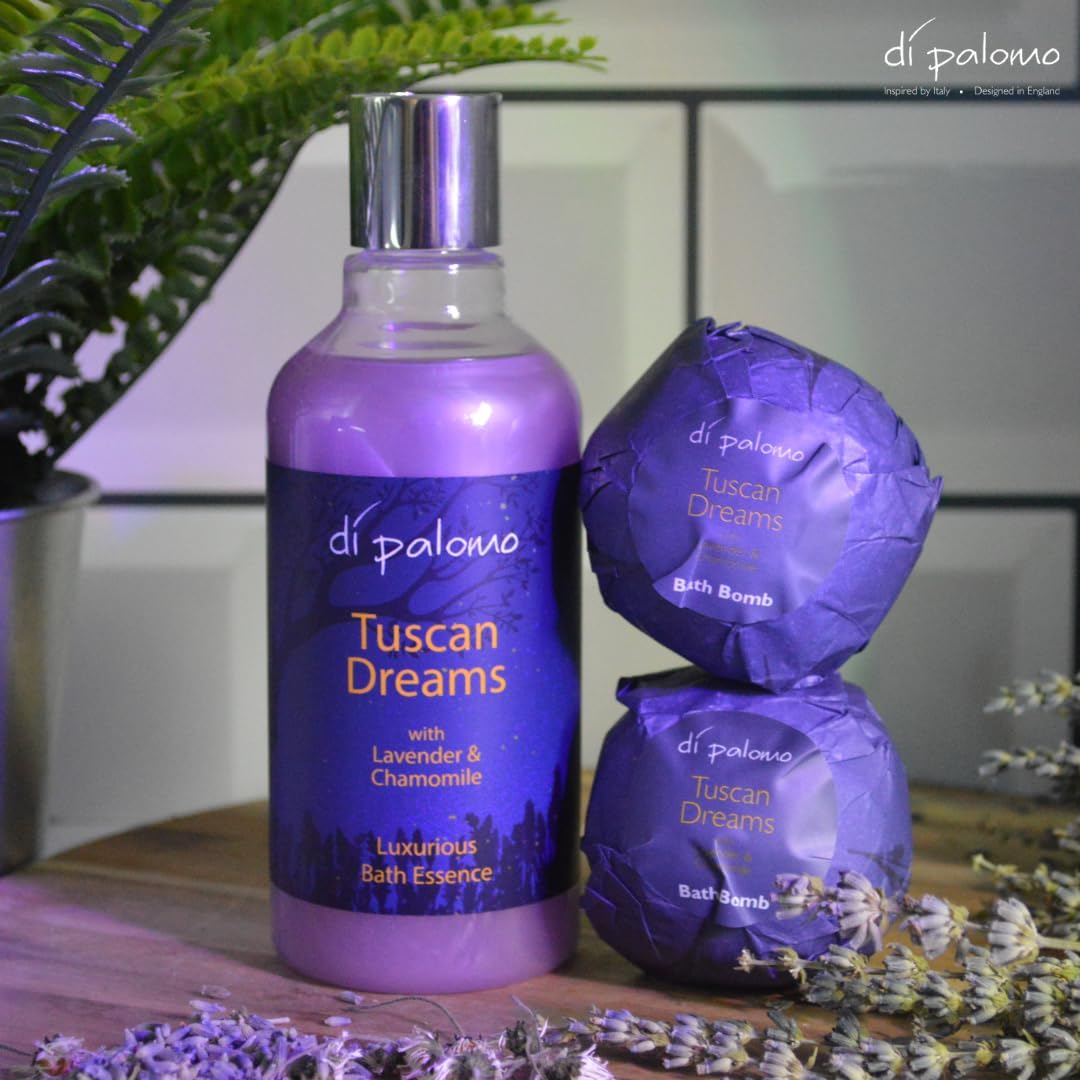 Detalle 2 de Di Palomo Tuscan Dreams Indulgent Luxury Bathing Collection (300ml) Bathing Bubbles & 2 Bath Fizzers with Lavender & Chamomile