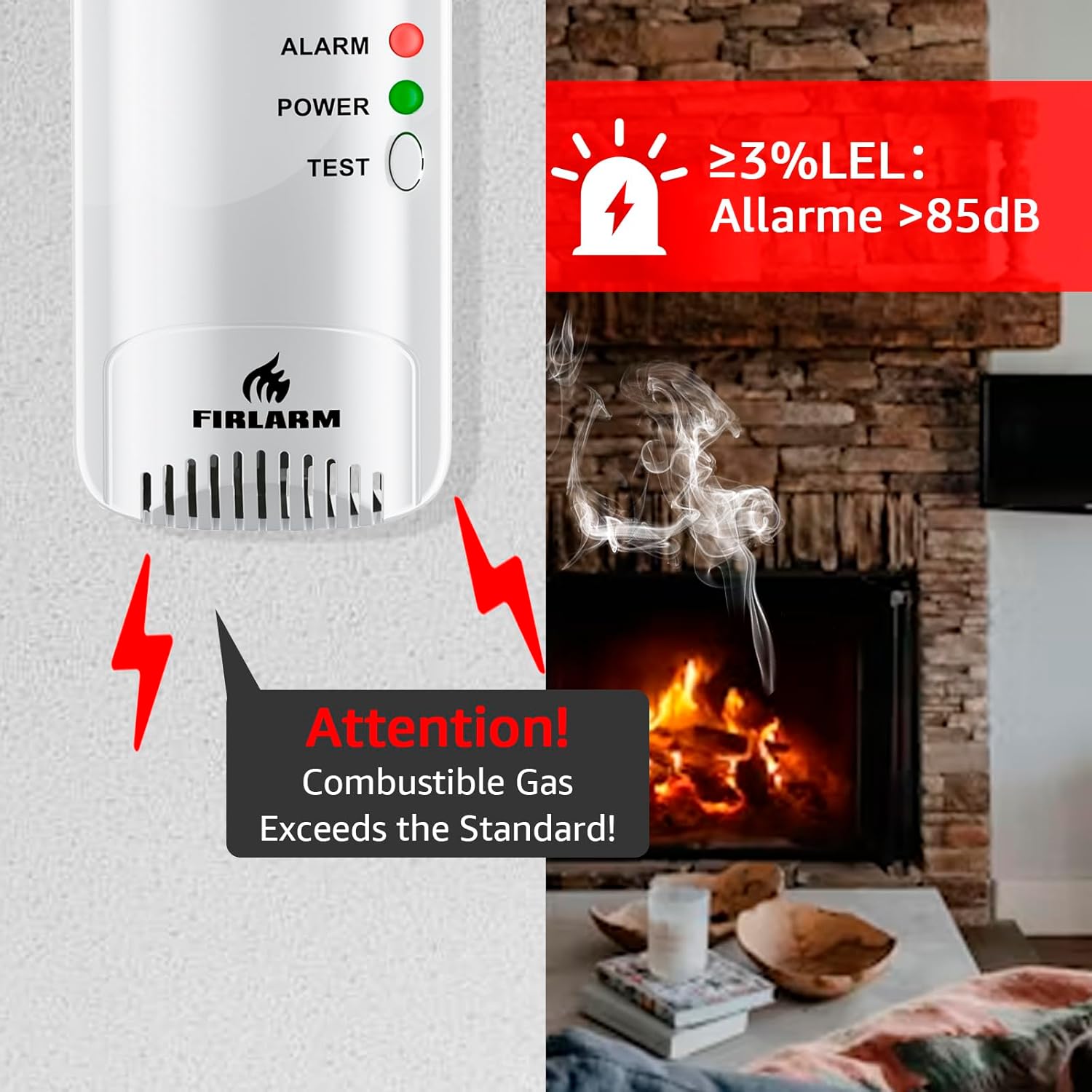 Thumbnail 3 de Firlarm Rilevatore di gas 85 dB 📟