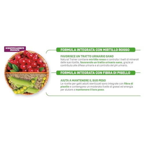 Detalle de Trainer Natural Sterilised Adult con Salmone e Fibra di Pisello 3 Kg – alimentazione equilibrata per animali sterilizzati