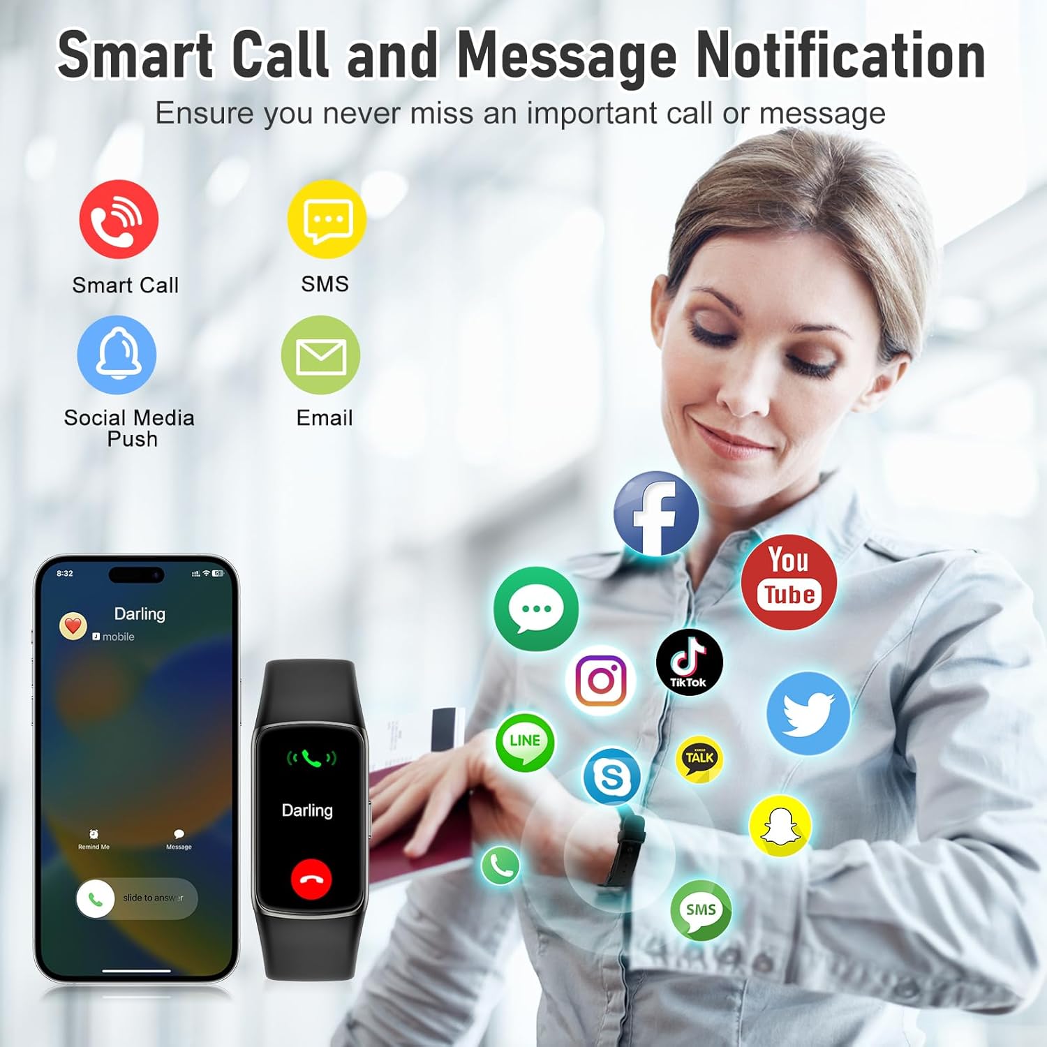 Thumbnail 6 de Zeacool Fitness Tracker with 24/7 Heart Rate, SpO2 & Sleep Monitor — 123 Sports Modes, IP68 Waterproof